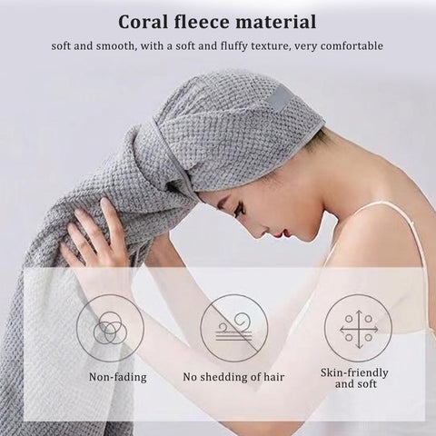 2 Pack Microfiber Hair Drying Towels, 100 x 60cm, Super Absorbent, Super Soft, Fast Drying Turbans Microfiber Hair Towel Wrap for Long, Thick