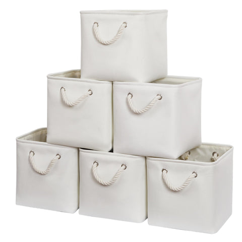 ICEMOR 28x28x28cm Cube Storage Boxes,6-piece set of large Kallax Boxen with handles,Foldable Storage Cube