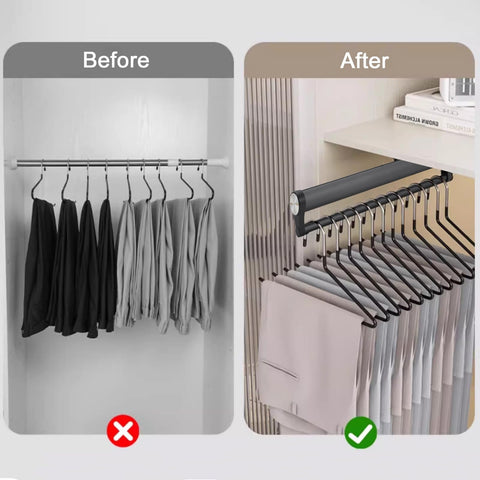 MAFAGE Pull Out Clothes Rail for Wardrobe, Extendable Wardrobe Rail 492mm