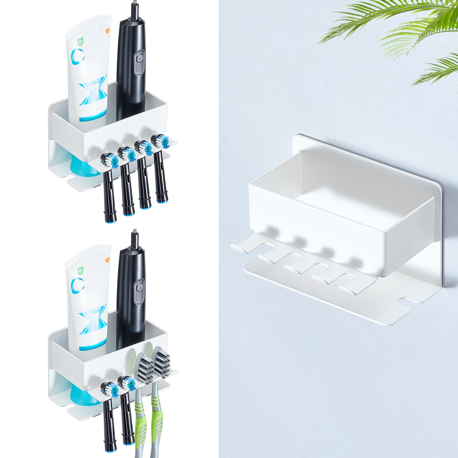 WAYASI Electric Toothbrush Head Holder, Electric Toothbrush Holder, Adhesive Toothbrush Holder Wall Mounted Non Screw, Tooth Brush Head Holder