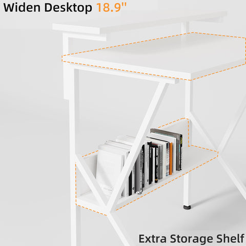 COTUBLR 70 x 48 cm Desk, Small Computer Desk for Small Spaces, Gaming Desk with Adjustable Monitor Stand, Modern Simple Style Compact Desk