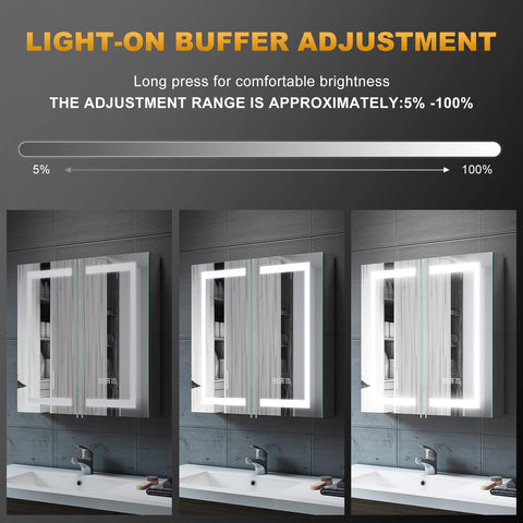 ELEGANT Modern LED Bathroom Mirror Cabinet with Shaver Socket, 630x650mm