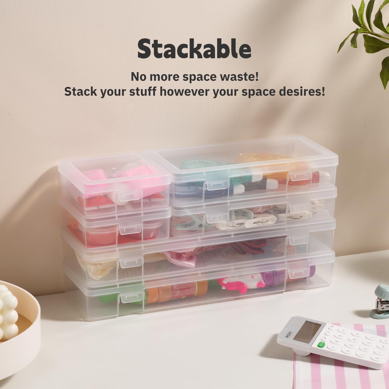 novelinks Plastic Small Storage Containers for Organizing, Mini Tote Box