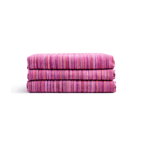WEFLORIA Turkish Cotton Peshtemal Towel, Lightweight Quick Dry Beach Towel, Soft Travel Hammam Towel for Bath, Spa, Pool and Gym, Purple Striped