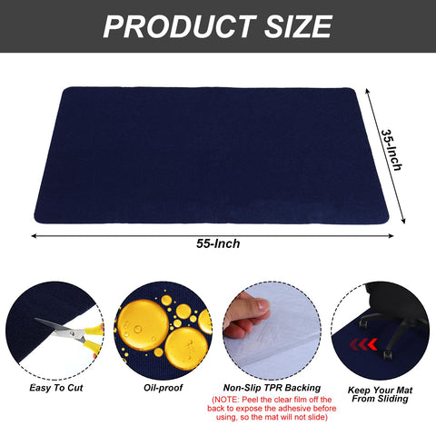 PATIKIL 90 x 140cm/(55" x 35") Office Chair Mat, Multi-Purpose Desk Carpet Floor Mats for Rolling Chairs for Hardwood Floors (Blue)