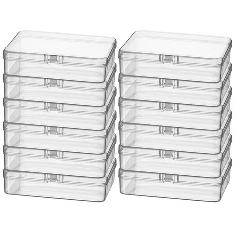Thintinick Rectangular Clear Plastic Storage Containers, 12 Pack