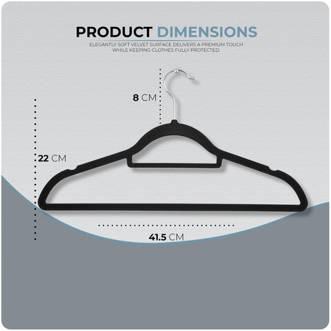 Scott 11 20-Pack Velvet Hangers for Clothes – Non-Slip Coat Hangers with Tie Organizer & 360° Hook – Strong
