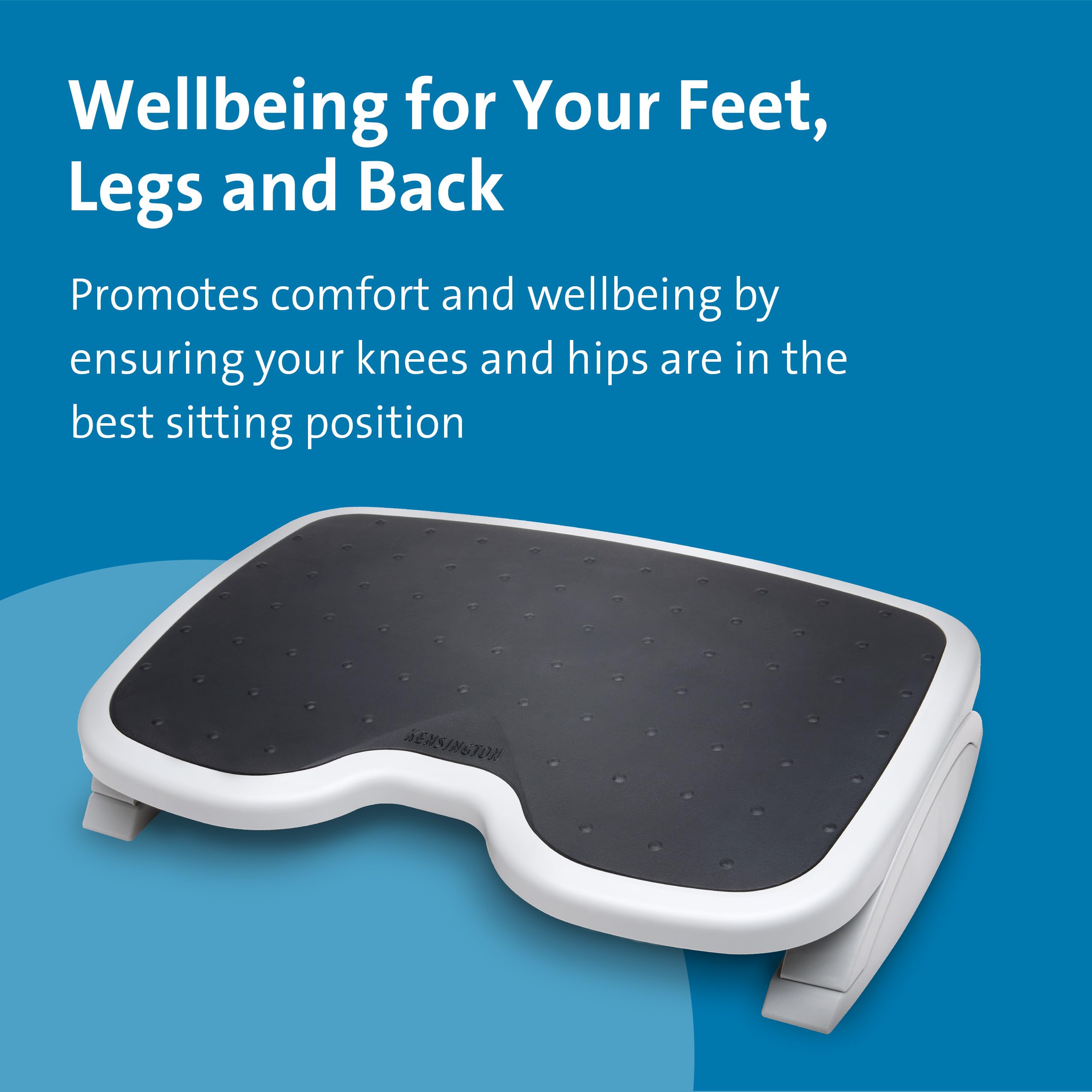 Kensington SoleMate Foot Rest, Adjustable, 6-Level Tilt, Plastic, Grey/Black, 450 x 350mm, Ergonomic, Non-Slip Textured Surface