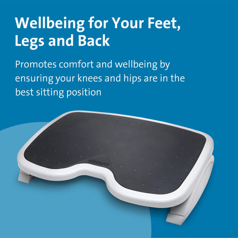 Kensington SoleMate Foot Rest, Adjustable, 6-Level Tilt, Plastic, Grey/Black, 450 x 350mm, Ergonomic, Non-Slip Textured Surface