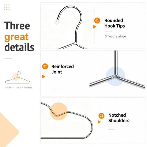 TIMMY Wire Hangers 40 Pack Stainless Steel Strong Metal Coat Hanger Clothes 16.5 Inch