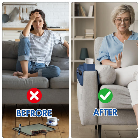 Foyucool Silicone Sofa Arm Tray, Anti-Slip Couch Cup Holder & Sofa Caddy