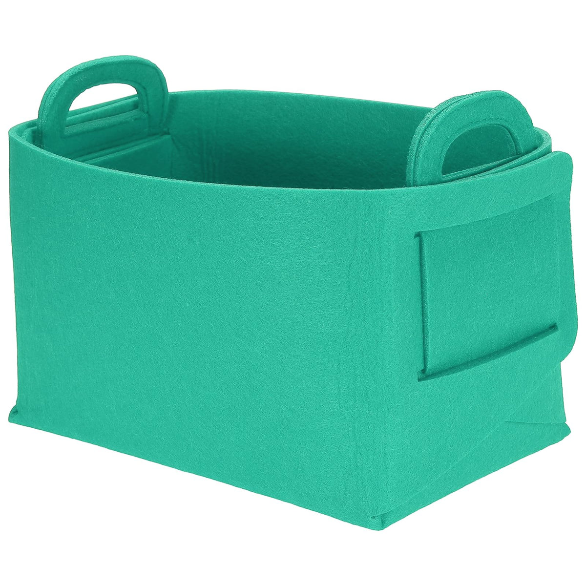 sourcing map Felt Storage Bin, 18 x 13 x 11cm Foldable Organizer Basket with Handles
