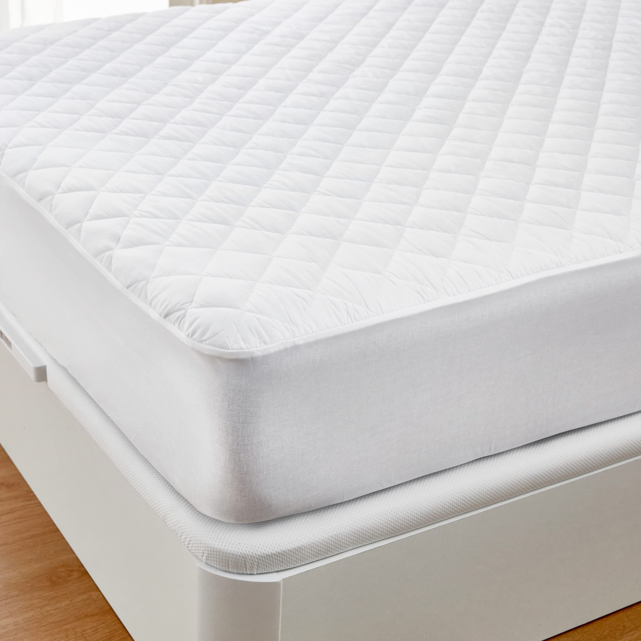 Pikolin Home Padded Mattress Protector, Breathable Letto 150-150 x 190/200 cm Bianco