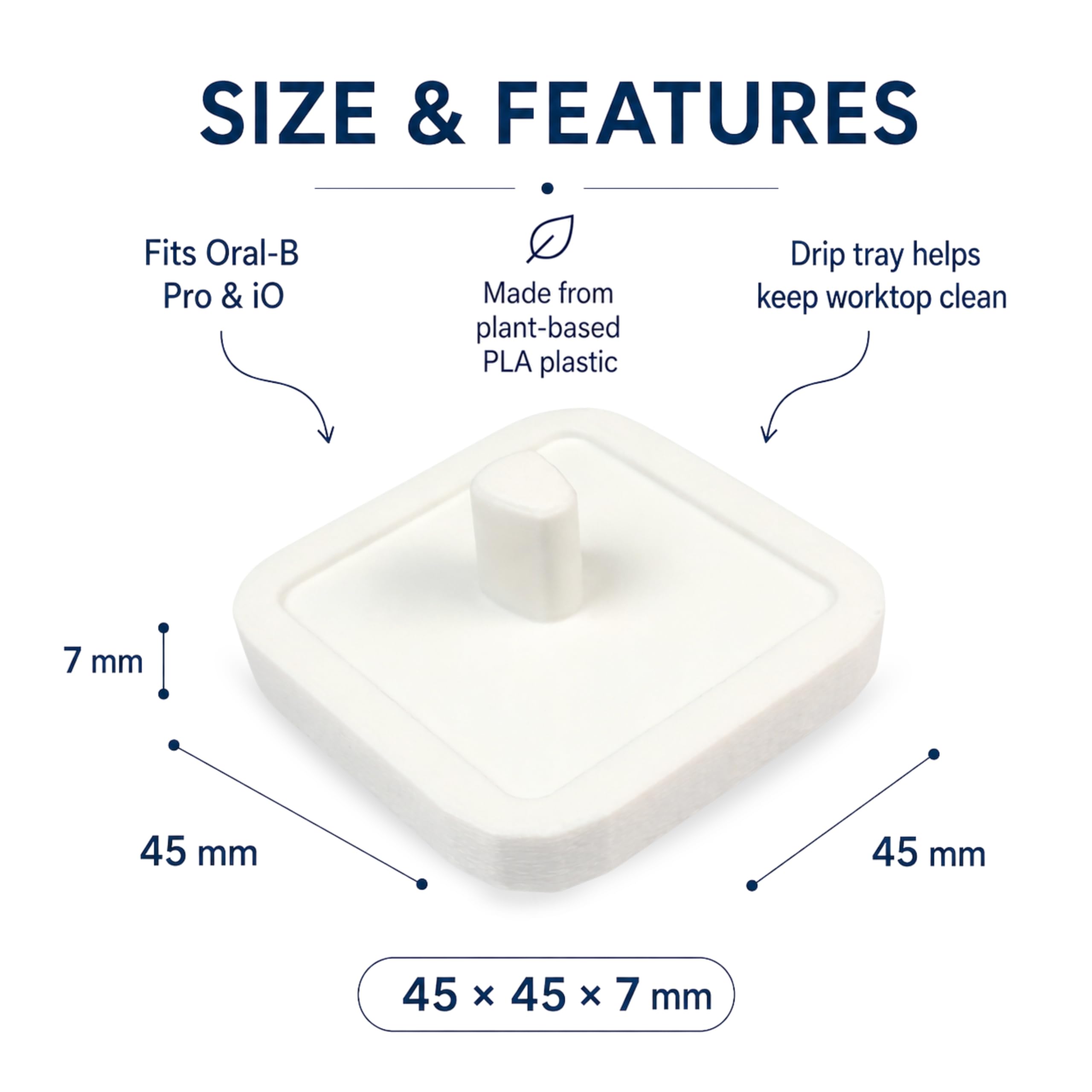 Electric Toothbrush Holder Stand Compatible with Oral-B – Single (Matte Ivory White, Single)