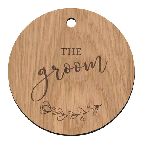 Wooden Wedding Dress Hanger Tag for Bride/Bridesmaid/Flower Girl/Maid of Honour/Mother of the Bride/Groom (The Groom)