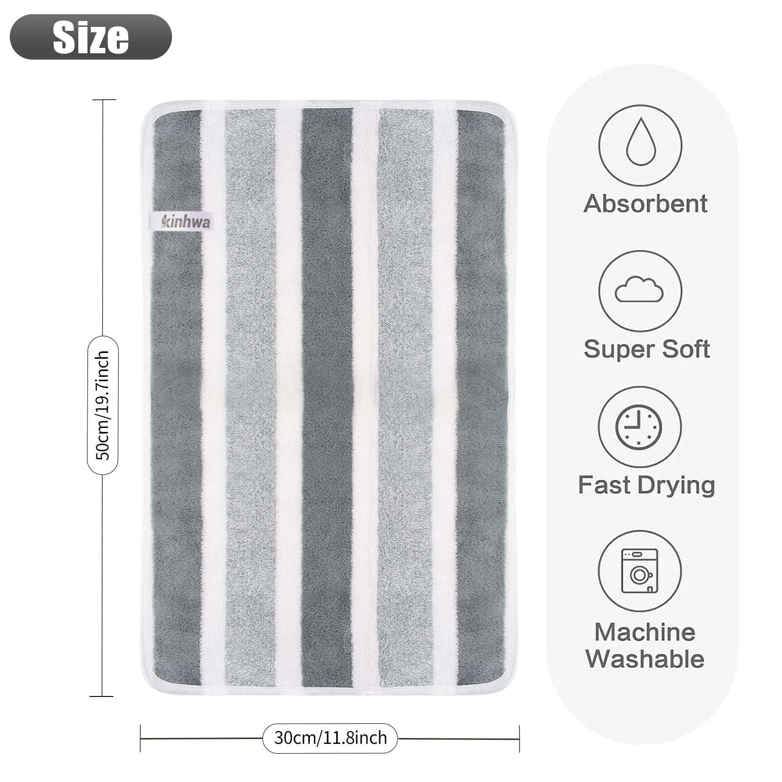 KinHwa Microfibre Soft Hand Towels for Bathroom Abosorbent Small Guest Towels Thick Face Towels 30cm x 50cm Fast Drying Washcloth for Bath, Spa