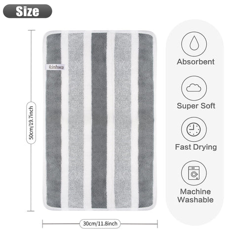 KinHwa Microfibre Soft Hand Towels for Bathroom Abosorbent Small Guest Towels Thick Face Towels 30cm x 50cm Fast Drying Washcloth for Bath, Spa