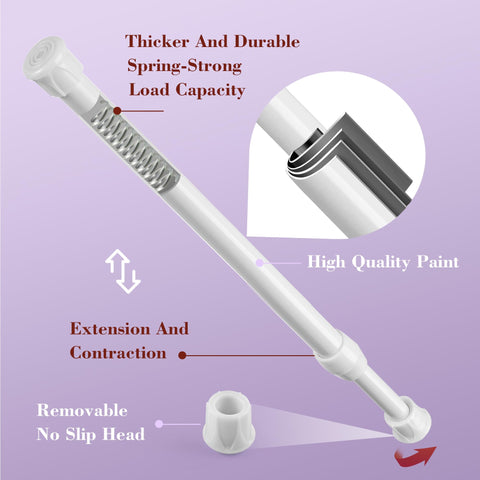 Extendable Curtain Pole Telescopic Curtain Rod Tension Pole,Length 30-50cm