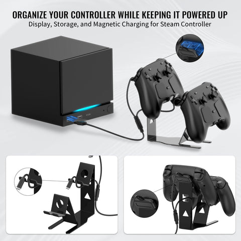 JOYTORN Steam Controller Compatible Controller Stand, Double-Tier Controller Display Stand, Metal Desktop Organiser
