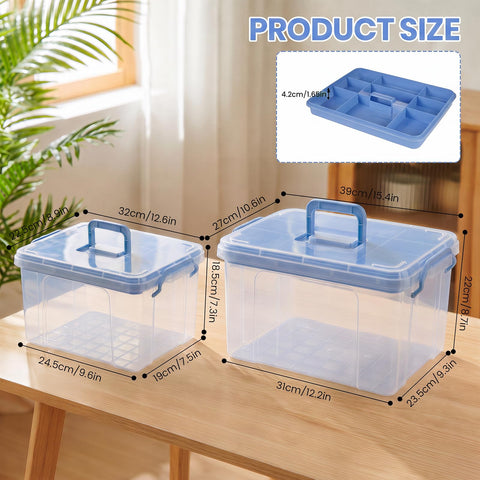 Stidyzo Medicine Storage Box, Large Storage Boxes with Lid, Blue