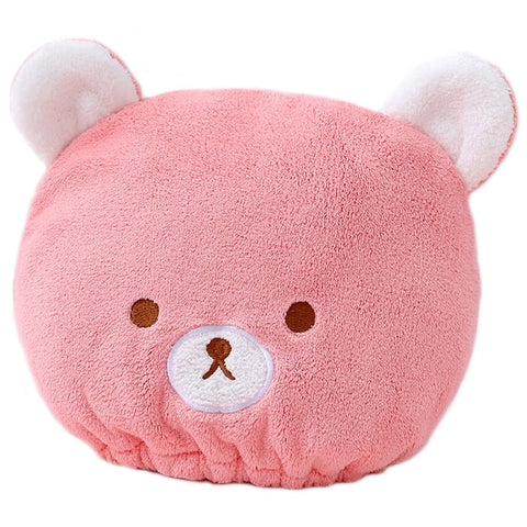 Kids Quick Dry Hair Wrap Towel Hat Cute Bear Hair Daying Wrap Cap Ultra Absorbent Hair Dry Turban Wrap Head Towel Hat Elastic Bath Shower Washing
