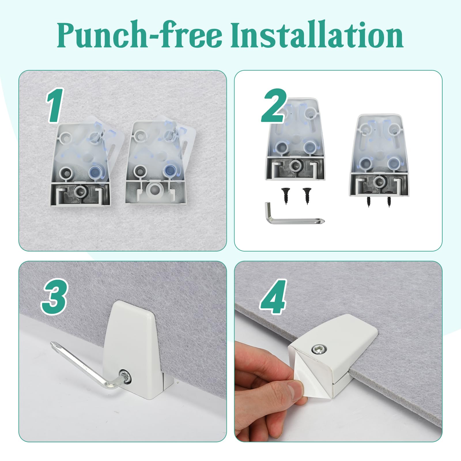 uyoyous 4 Pcs Acoustic Desk Divider Desk Partition 31.5 x 15.75 Inch Table Freestanding Up Privacy Panel Protective with Clamps Visual Distraction