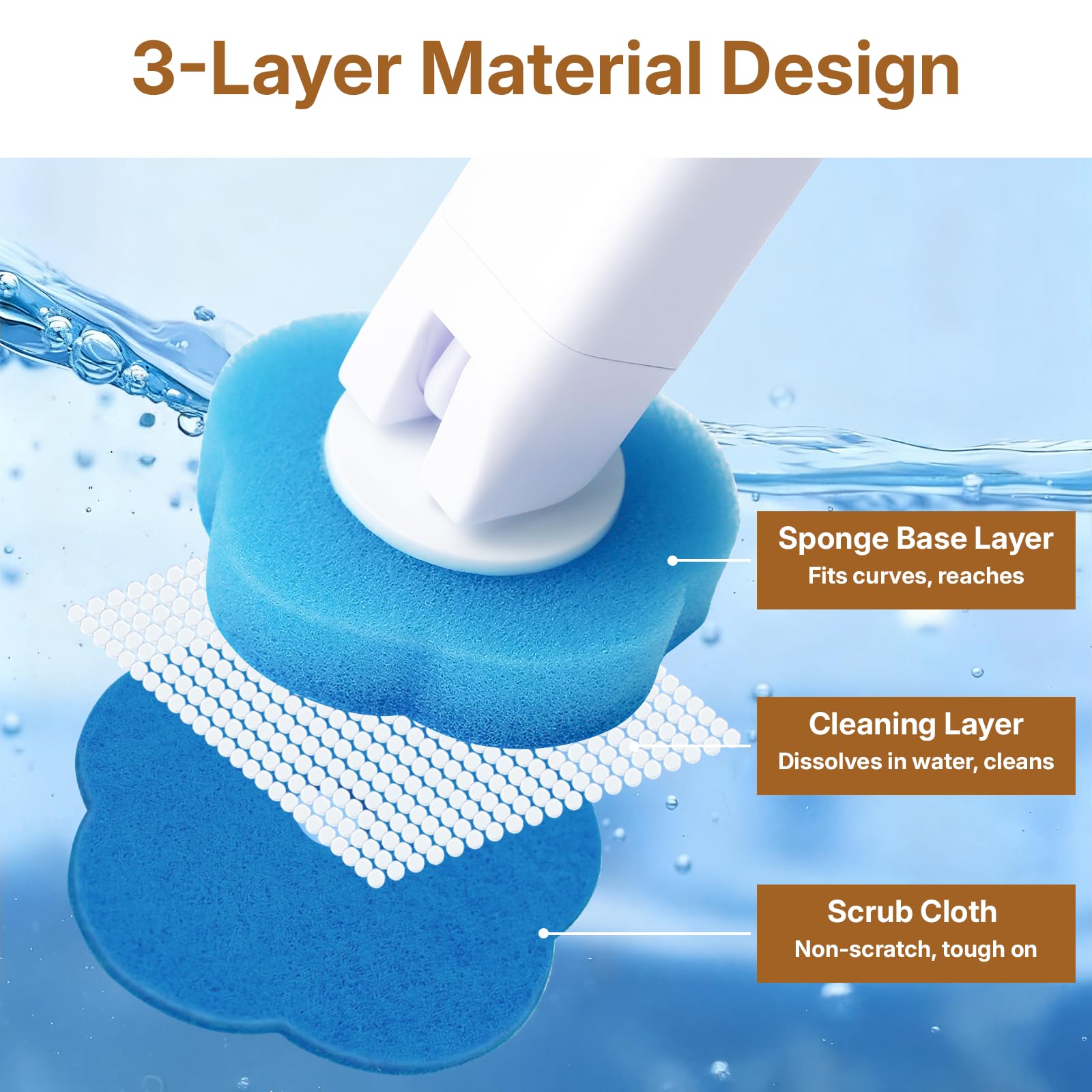 OWLKELA Disposable Toilet Brush with Holders, 48 Refills 1 Pack