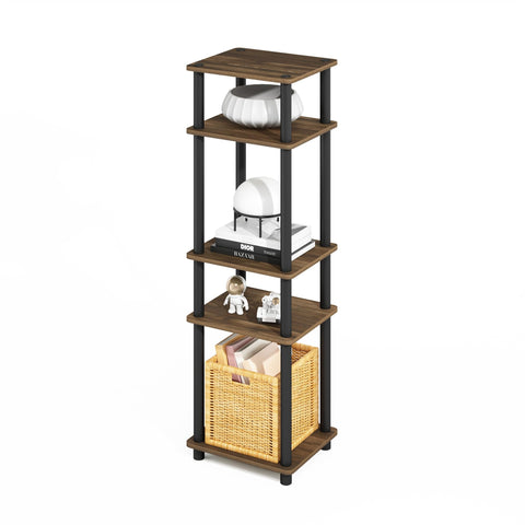 Furinno TURN-N-TUBE Storage Shelves, Stackable Standing Shelf, Open Corner Shelf, for Organization and Storage, Living Room, Garage, Home Office