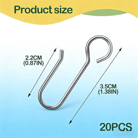 Shower Curtain Hooks, Rust-Resistant for Bathroom Rails, 20 Pack, Silver