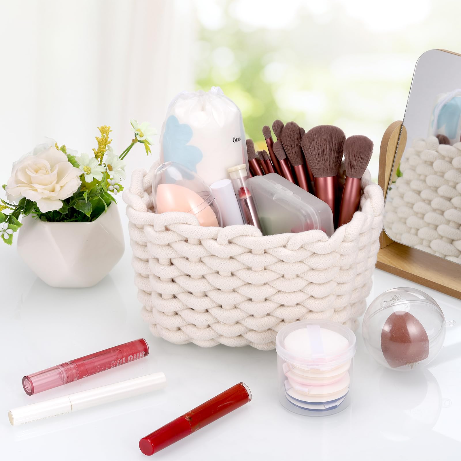 Yimomoyi Woven Storage Baskets, Cotton Rope Basket Woven Storage Baskets