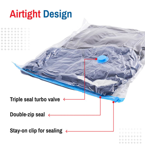SpaceSaver Vacuum Storage Bags - Medium 10-Pack with Pump - Space Saving Compression Bags for Clothes, Bedding, and Linens