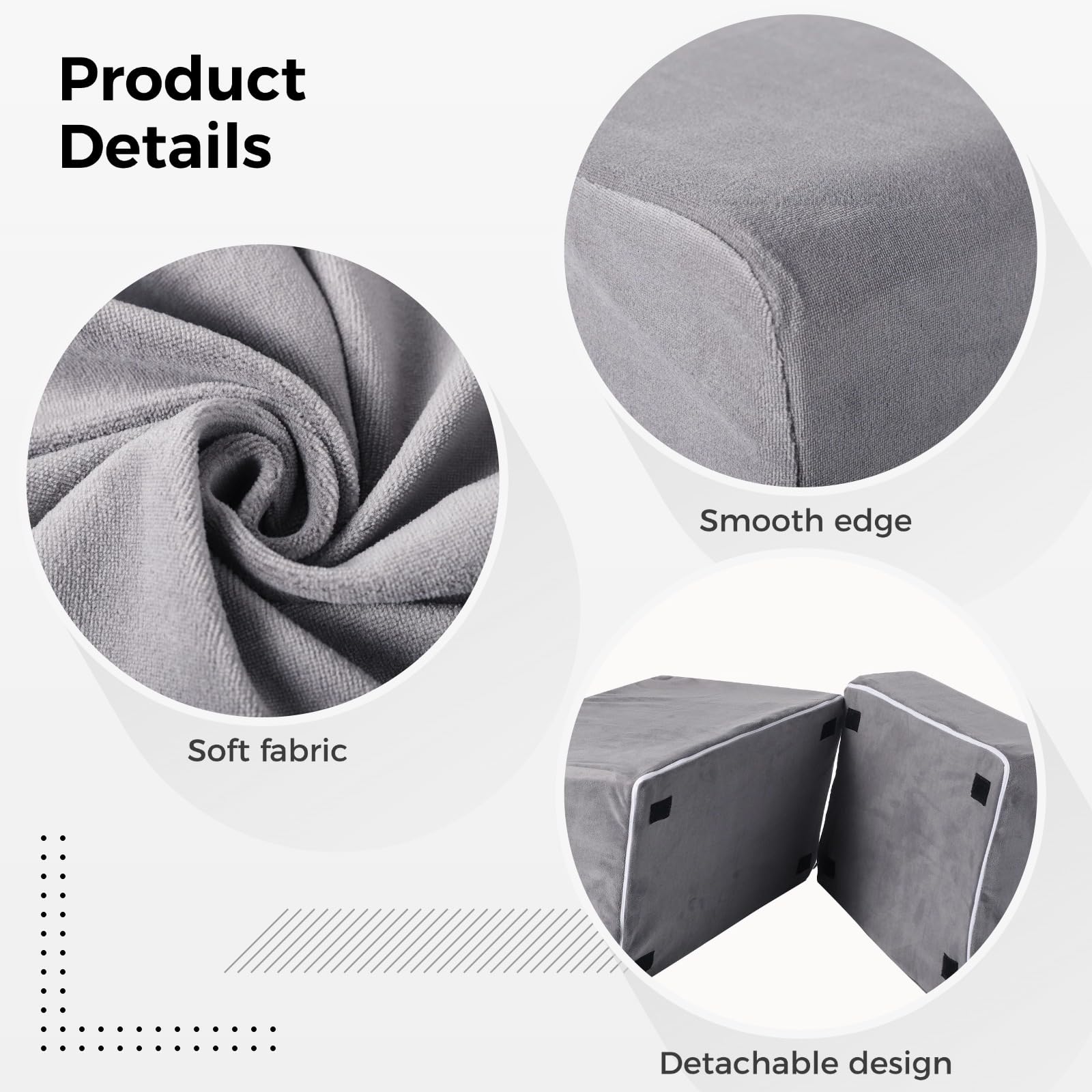 Adjustable Foot Rest Under Desk, Ergonomic Foot Support Cushion, Under Desk Ottoman with Washable Cover, Anti-Slip Design, Ideal for Office, Work