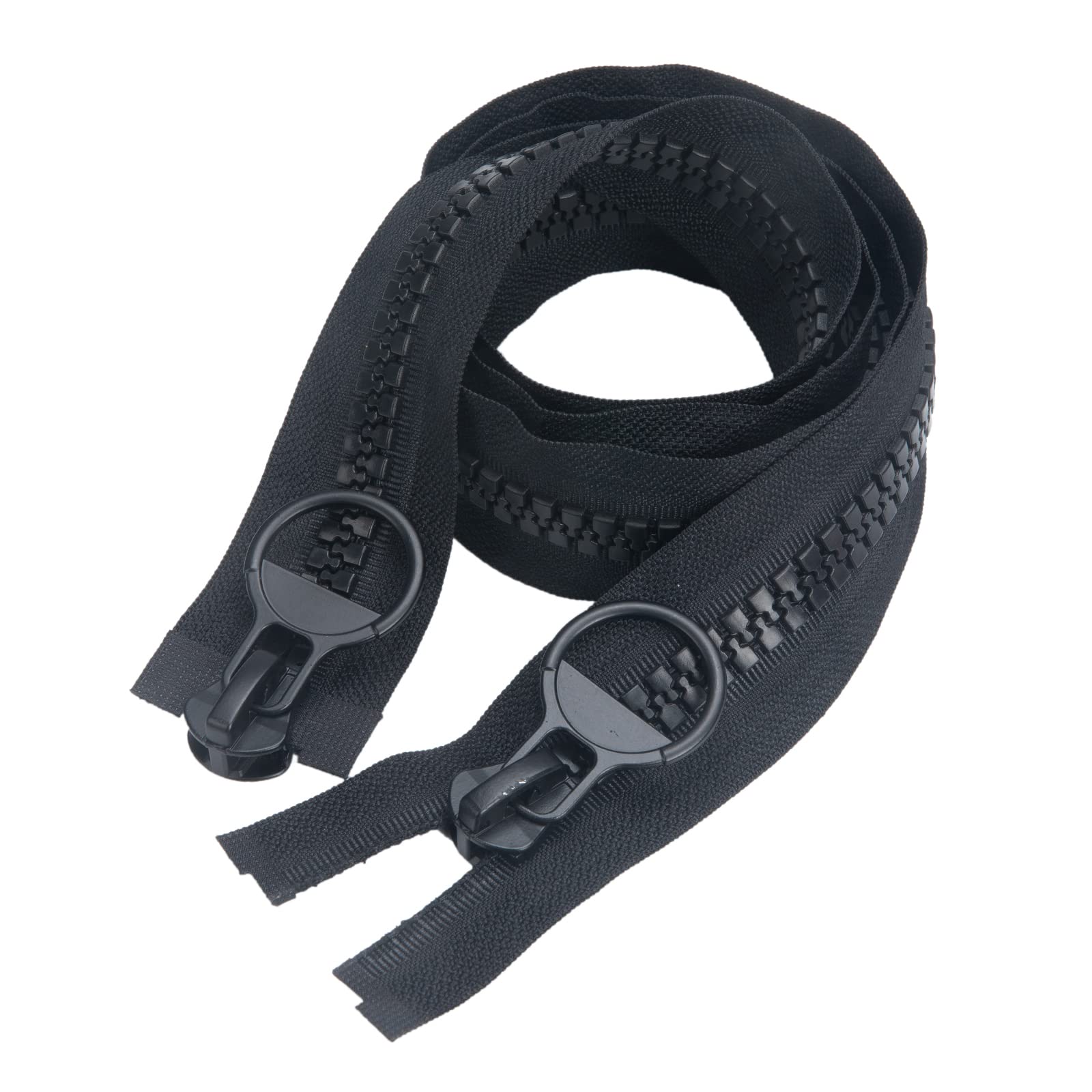 2-Way Zipper Fastener in Plastic - 75 cm #15 - Large Black Zipper - For Coat, Down Jacket, Jackets TXZWJZ (75 cm, 2 Ways)