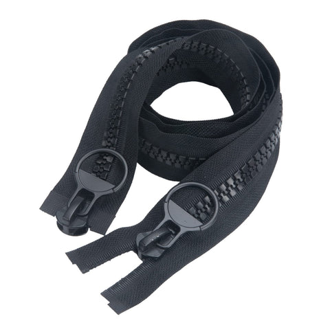 2-Way Zipper Fastener in Plastic - 75 cm #15 - Large Black Zipper - For Coat, Down Jacket, Jackets TXZWJZ (75 cm, 2 Ways)