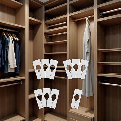 Wwyan 10Pcs White Clothing Rack Size Dividers Closet Dividers Rectangular Clothing Hangers Dividers with Clothing and Closet Storage，for Hanging