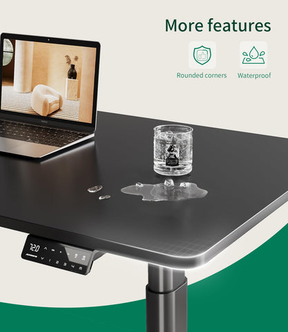 MAIDeSITe Table Top,Desktop for Height Adjustable Electric Standing Desk,Black,140 * 70 * 2.5 cm