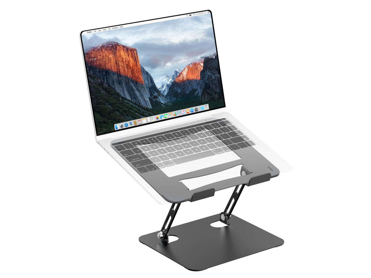 PureMounts Laptop Stand, Height Adjustable, Foldable & Ergonomic Notebook Holder for Home Office, Continuously Adjustable