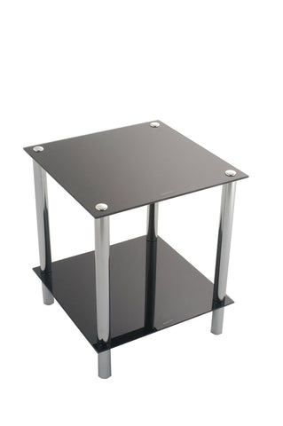 ASPECT 2-Tier black glass shelving rack/side end table-Matrix 2-Tier Display Glass Unit