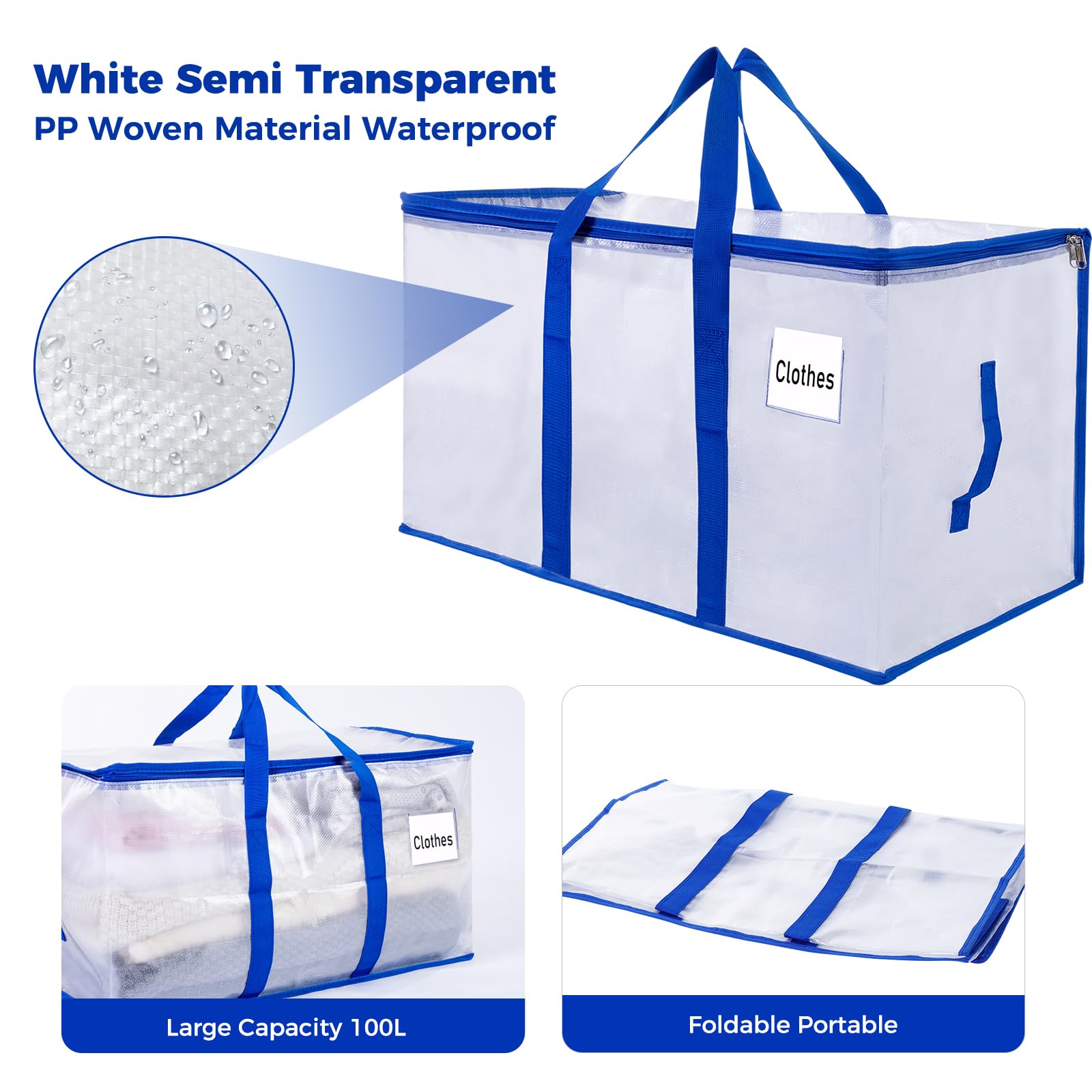 ZFWDSY Moving Bags 105 L,8-Pack Storage Bags Moving Boxes Alternatives