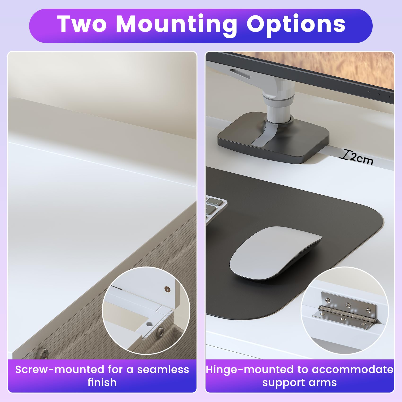 Feonase 47" Computer Desk with 3 Drawers & Shelf, Side Pocket, Dual-Panel 2-in-1 Design, Monitor Riser & Lamp Holder Compatible