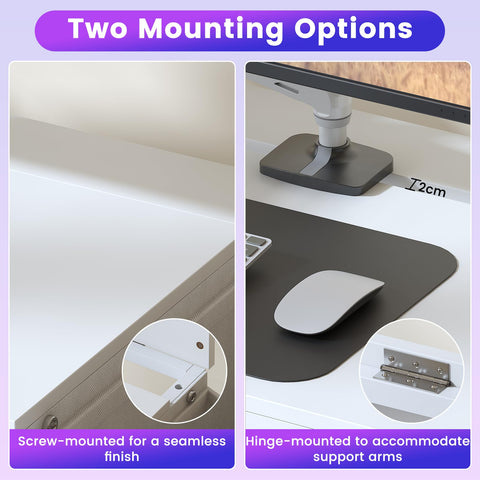 Feonase 47" Computer Desk with 3 Drawers & Shelf, Side Pocket, Dual-Panel 2-in-1 Design, Monitor Riser & Lamp Holder Compatible