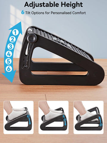 HEETA Foot Rest Under Desk, Adjustable Height Ergonomic Stool with Massager Function for Office and Home