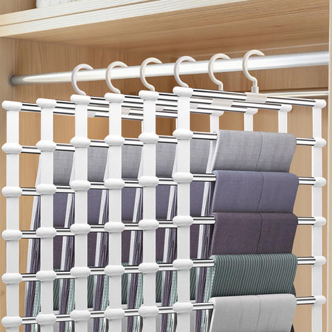FitRepa 6 Pack Trouser Hangers Space Saving Multi-Layer Pants Hanger, Coat Hangers for Trousers Space Saving Hangers for Pants Jeans Scarf Towels