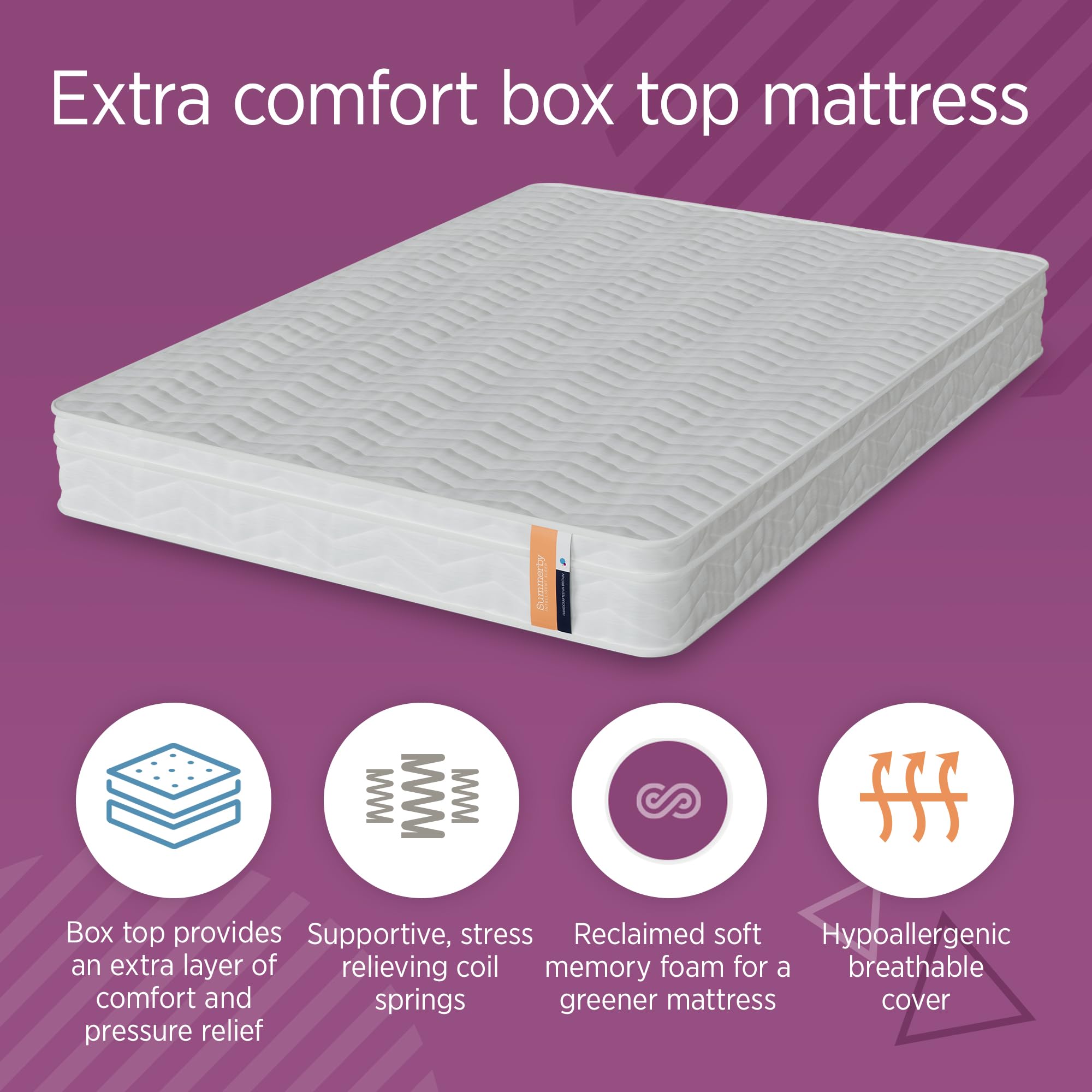 Summerby Sleep No. 2 King Size Envirofoam Coil Sprung Hybrid Mattress, 18cm