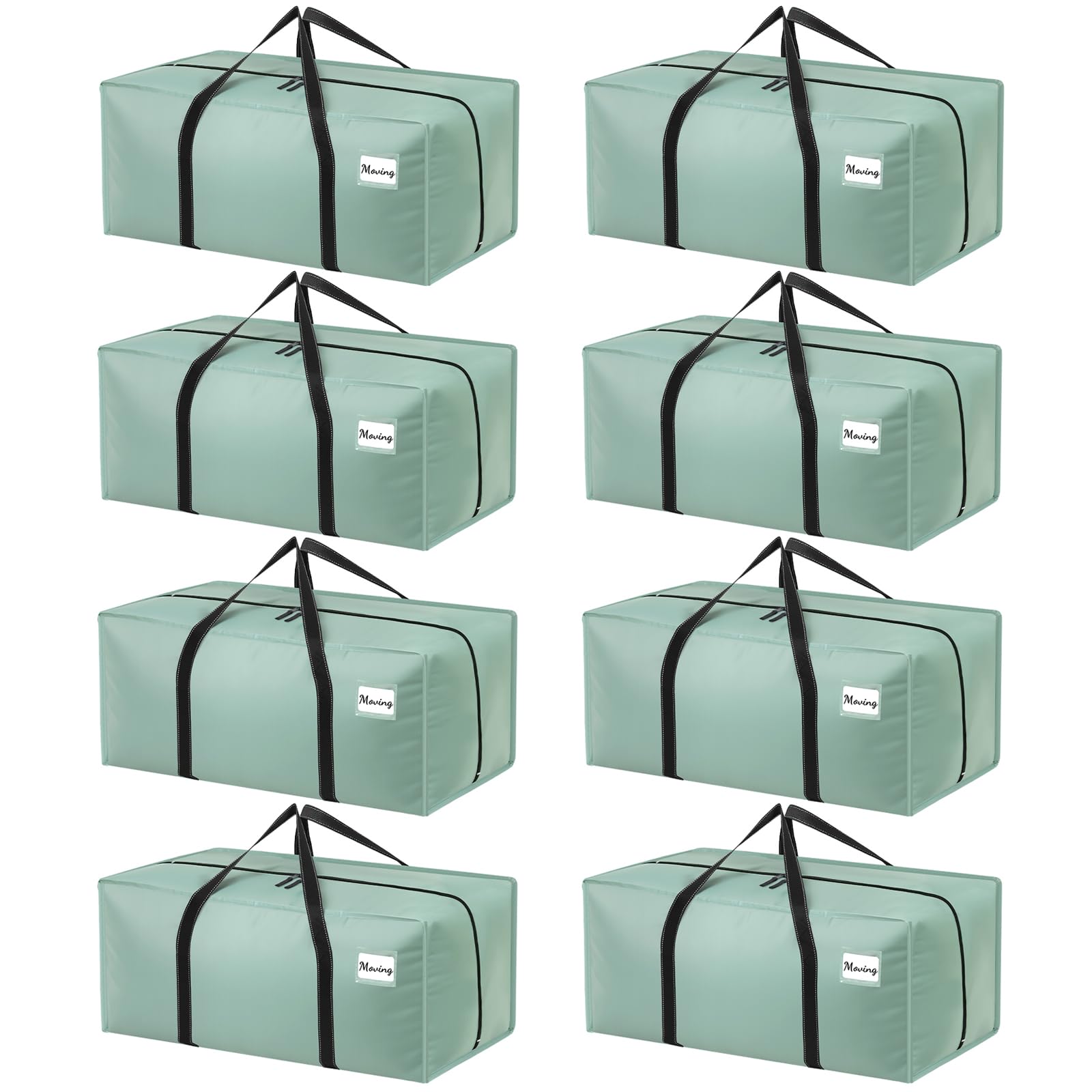 Dntorx 8 Pack 120L Moving Bags and Storage Bag Dorm Moving Essential, Green