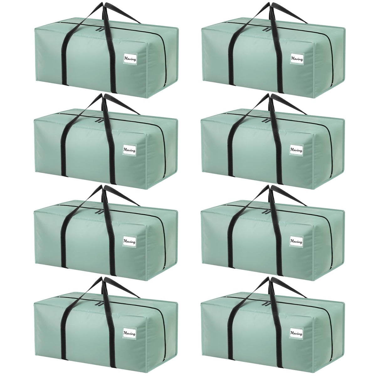 Dntorx 8 Pack 120L Moving Bags and Storage Bag Dorm Moving Essential, Green
