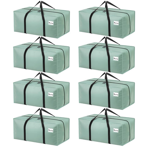 Dntorx 8 Pack 120L Moving Bags and Storage Bag Dorm Moving Essential, Green