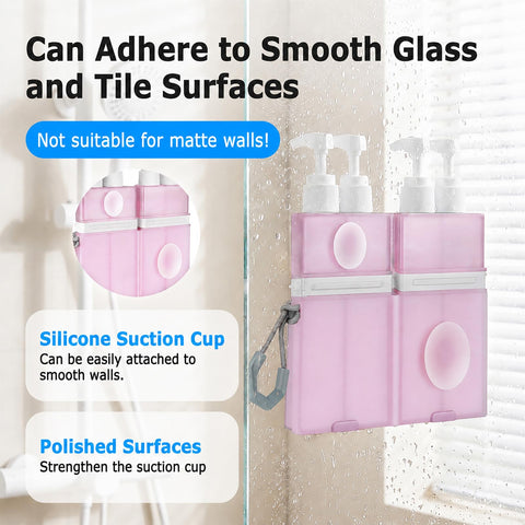 Yotako 4 in 1 Travel Dispenser with Suction Cup, TSA Leak Proof Silicone