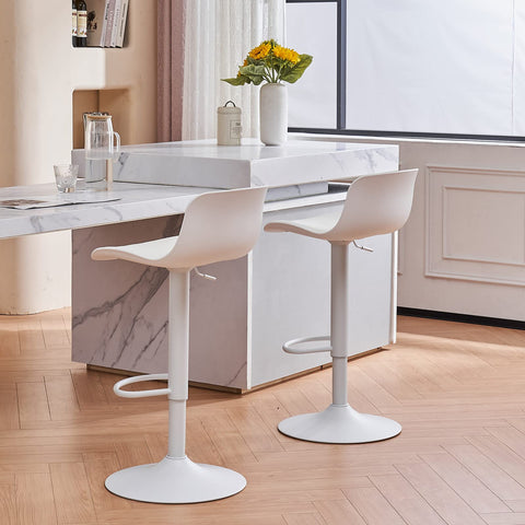 YOUNIKE Furniture Polypropylene Bar Stools Set of 2 with Adjustable Height and 360° Rotation