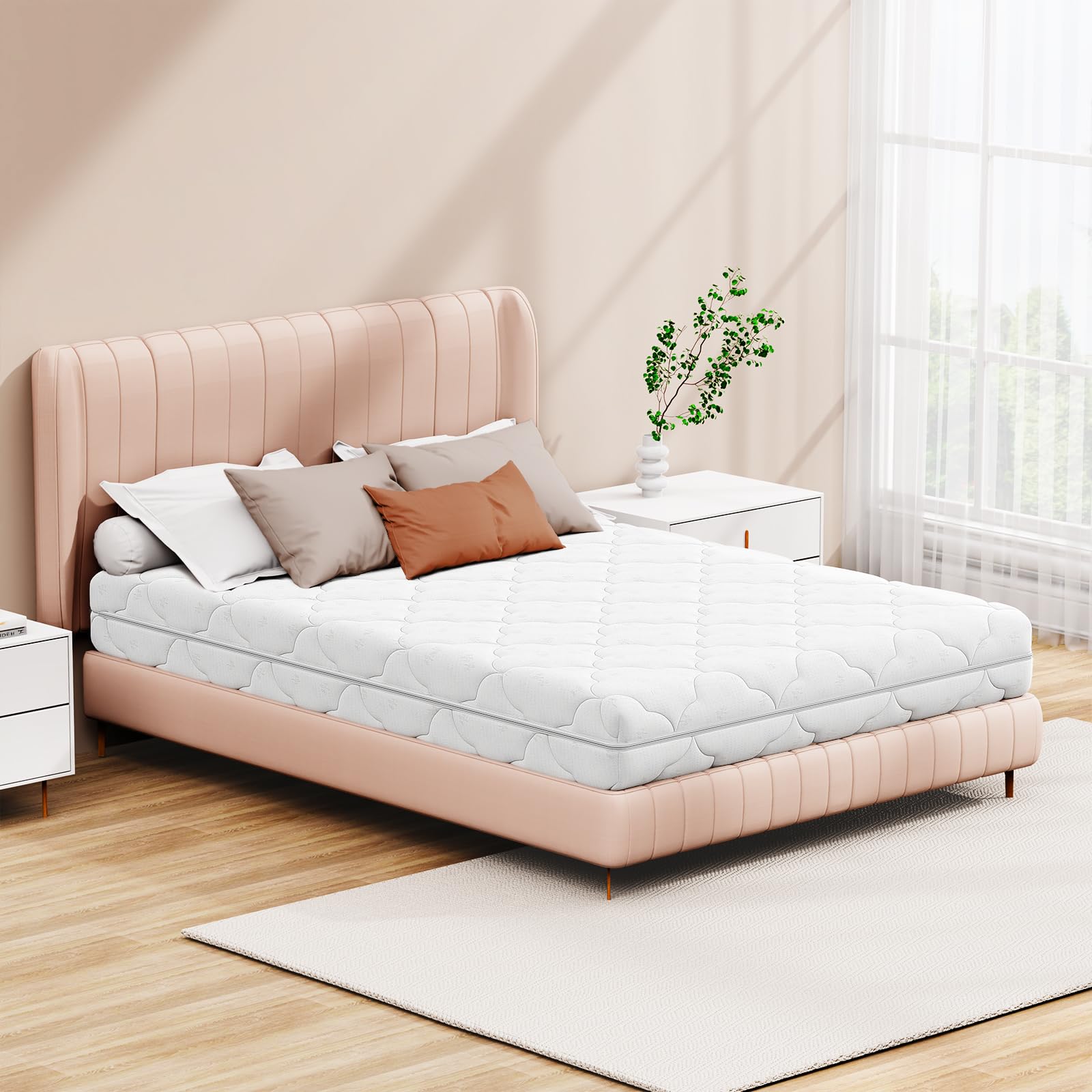 wowttrelax Small Double Mattresses 4ft, 15cm Foam Mattress with 2 Hardness Levels, Soft and Medium-Soft, Removable Cover